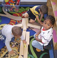 Children building with blocks