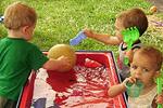 Children at a water table